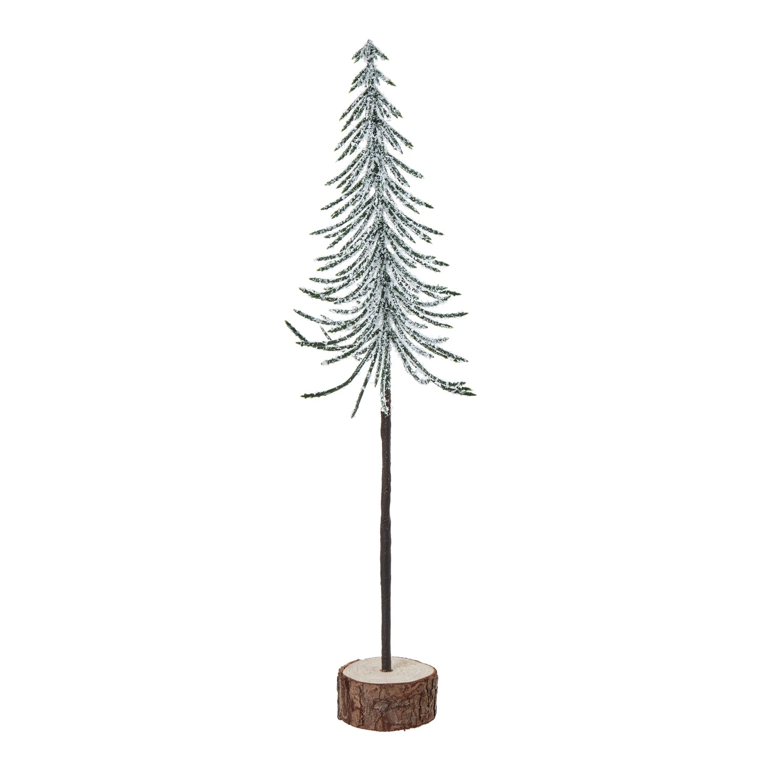 Medium Snowy Spindle Tree In Wood Log - Christmas Room Decorations from the Quanta Home collection.