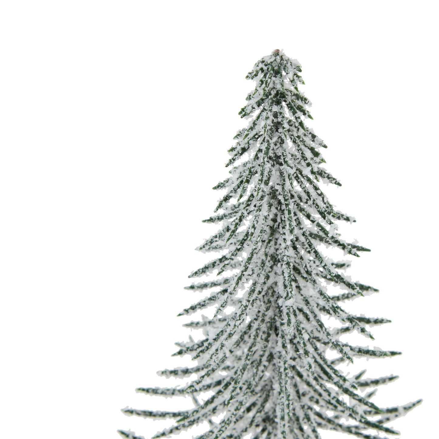 Small Snowy Spindle Tree In Wood Log - Christmas Room Decorations from the Quanta Home collection.