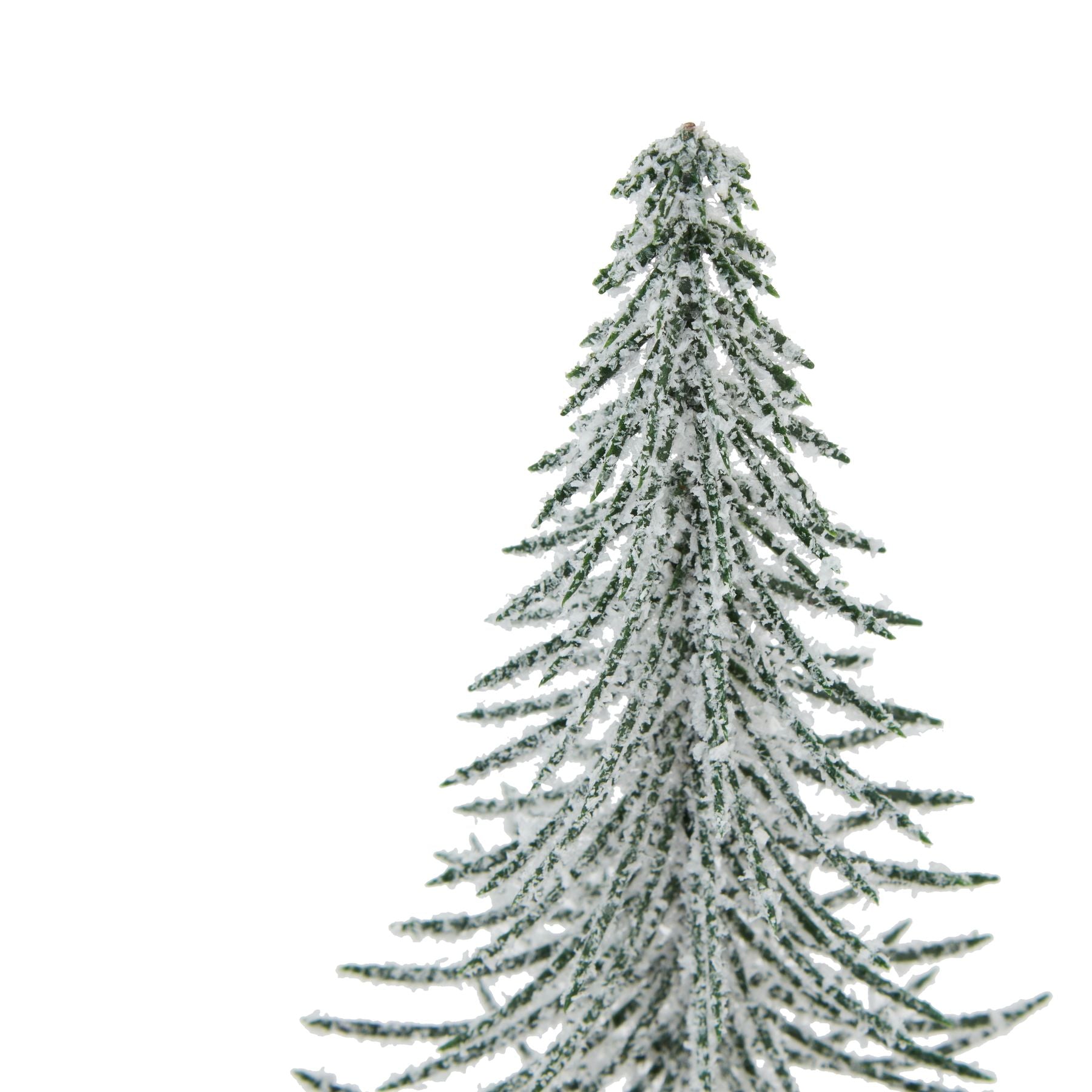 Small Snowy Spindle Tree In Wood Log - Christmas Room Decorations from the Quanta Home collection.