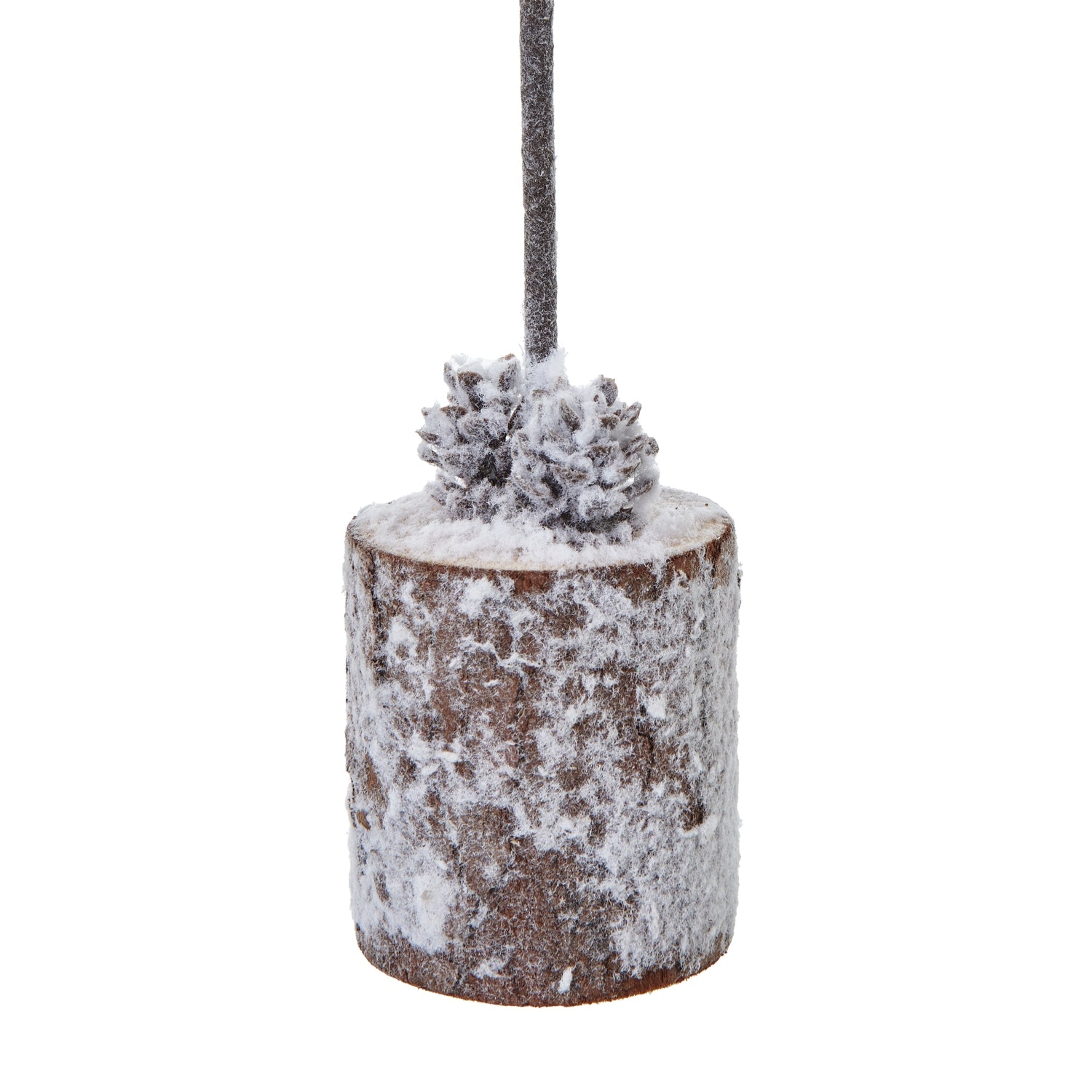 Small Snowy Tree In Wood Log - Christmas Room Decorations from the Quanta Home collection.
