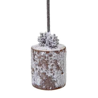 Small Snowy Tree In Wood Log - Christmas Room Decorations from the Quanta Home collection.