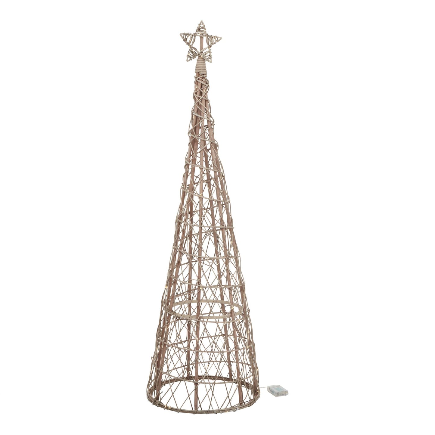 Large LED Wicker Christmas Tree With Star - Christmas Room Decorations from the Quanta Home collection.