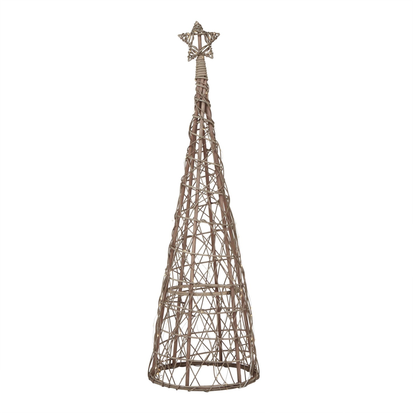 LED Wicker Christmas Tree With Star - Christmas Decorations from the Quanta Home collection.