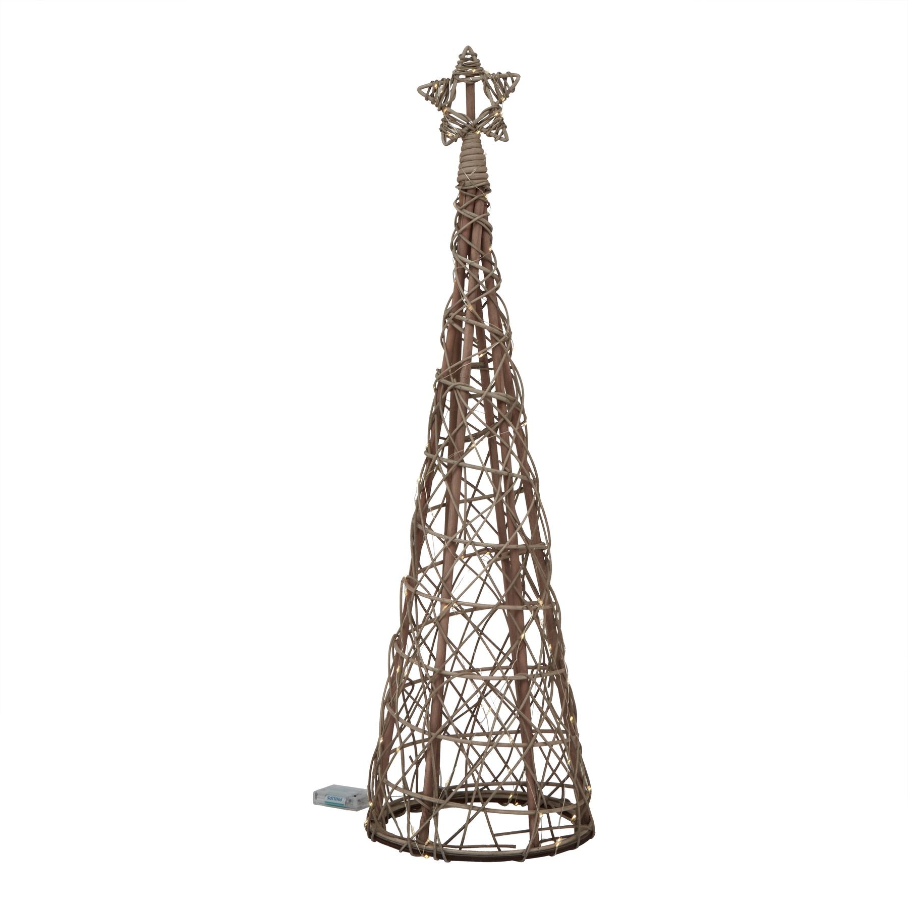 Small LED Wicker Christmas Tree With Star - Christmas Decorations from the Quanta Home collection.