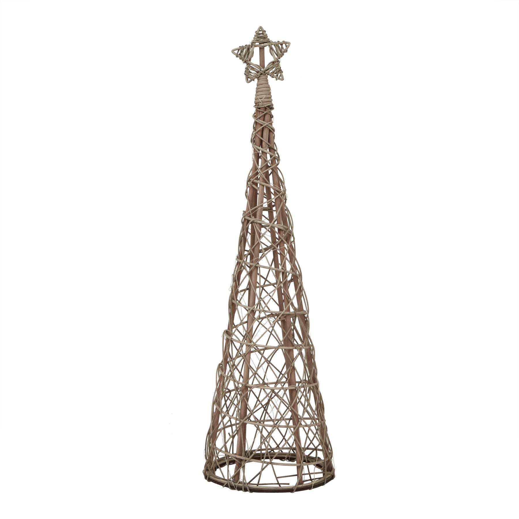 Small LED Wicker Christmas Tree With Star - Christmas Decorations from the Quanta Home collection.