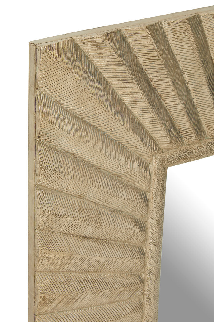 Unity Square Wall Mirror with Textured Silver Frame