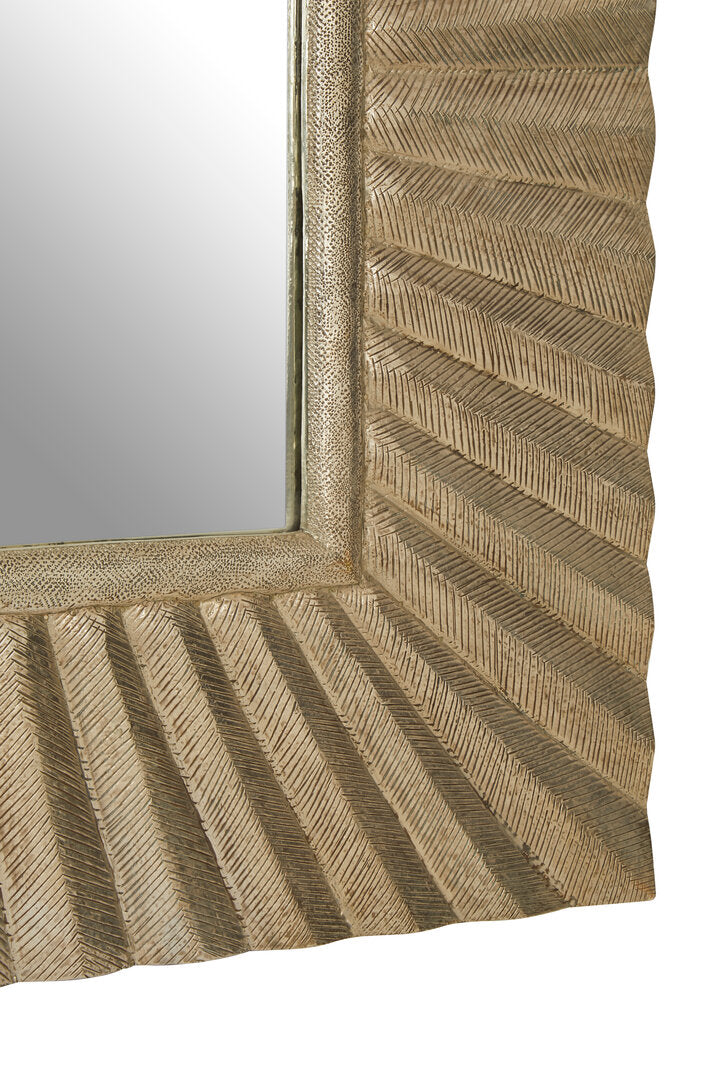 Unity Square Wall Mirror with Textured Silver Frame