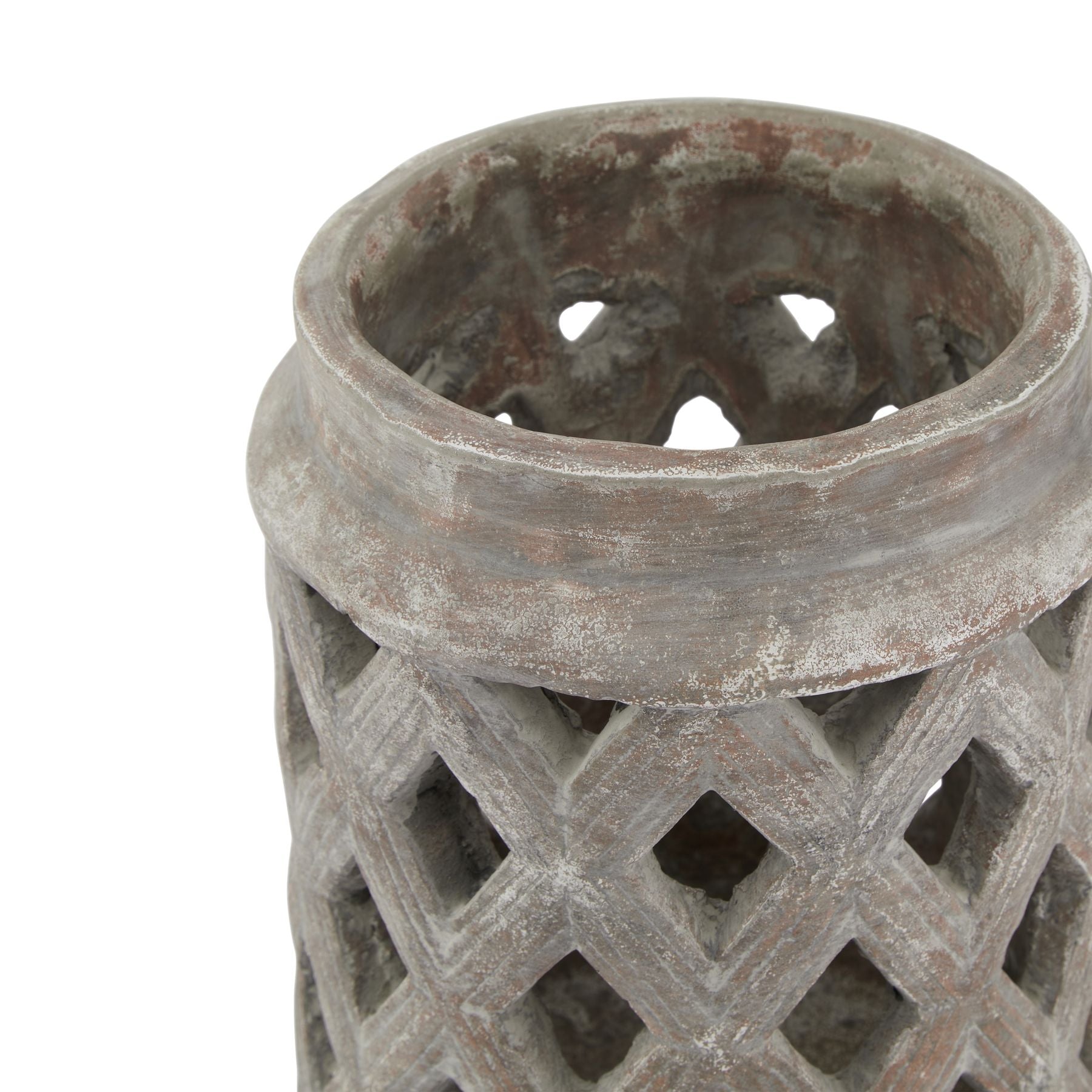 Siena Brown Large Lattice Lantern - Candle Holders from the Quanta Home collection.