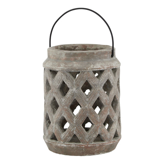 Siena Brown Large Lattice Lantern - Candle Holders from the Quanta Home collection.