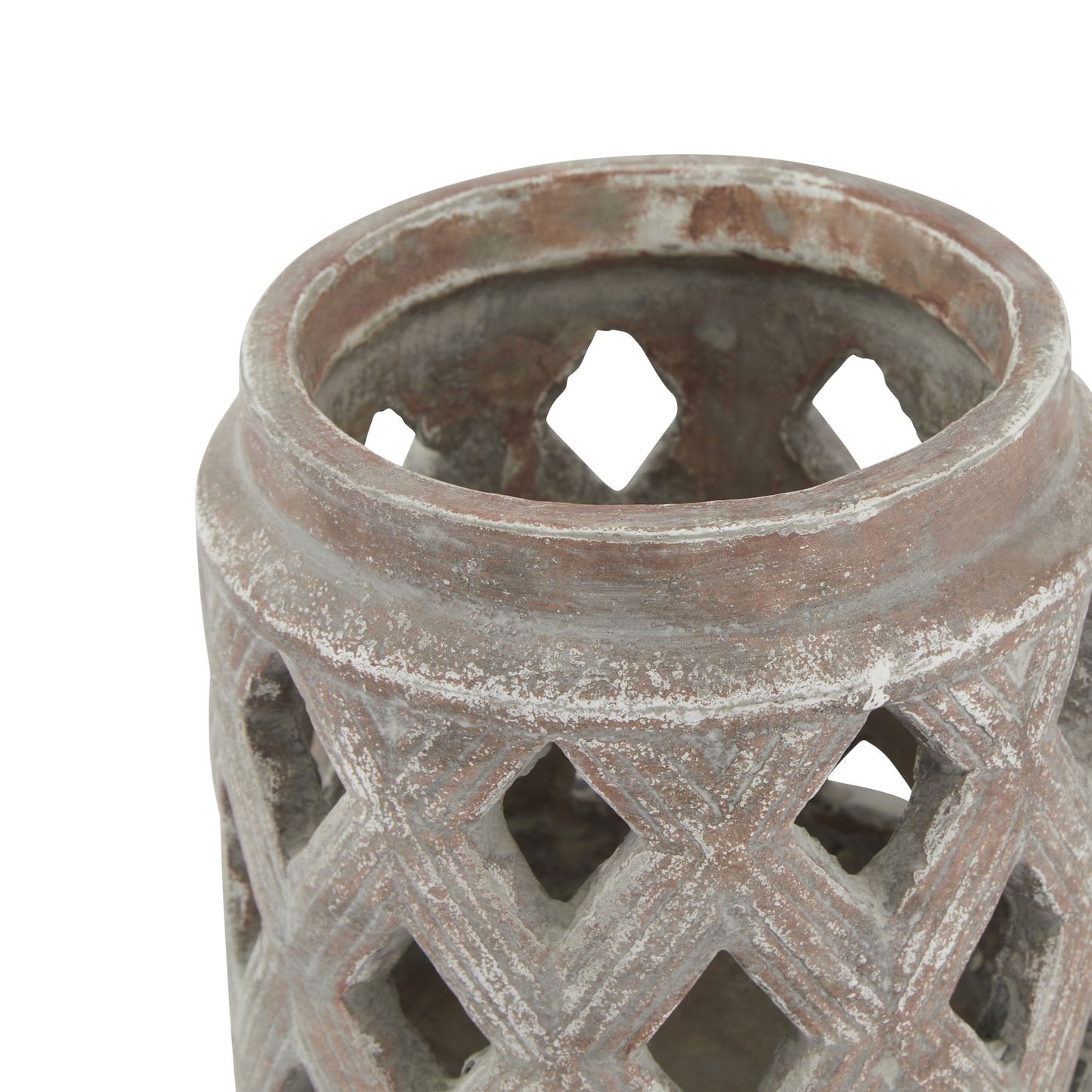 Siena Brown Lattice Lantern - Candle Holders from the Quanta Home collection.
