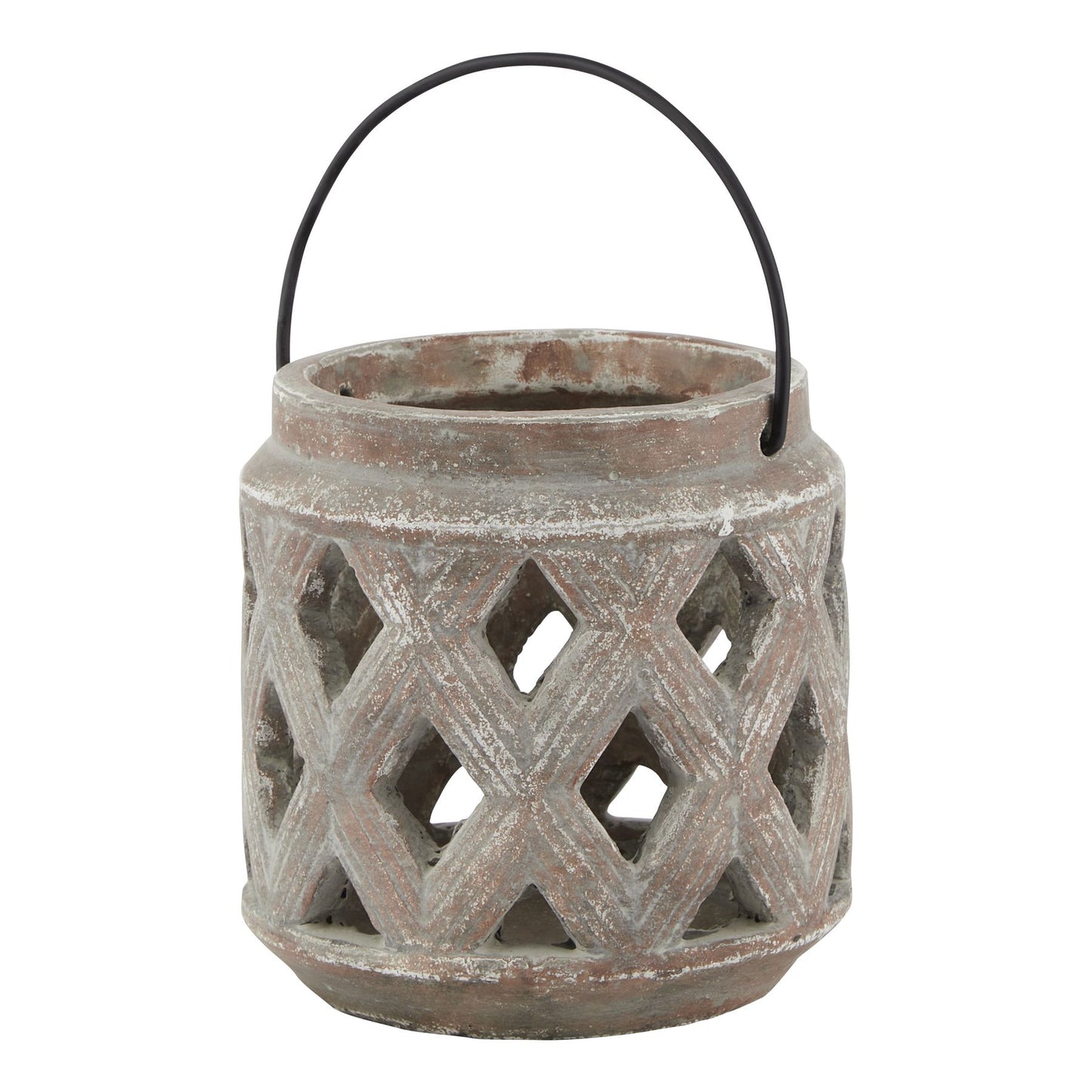 Siena Brown Lattice Lantern - Candle Holders from the Quanta Home collection.