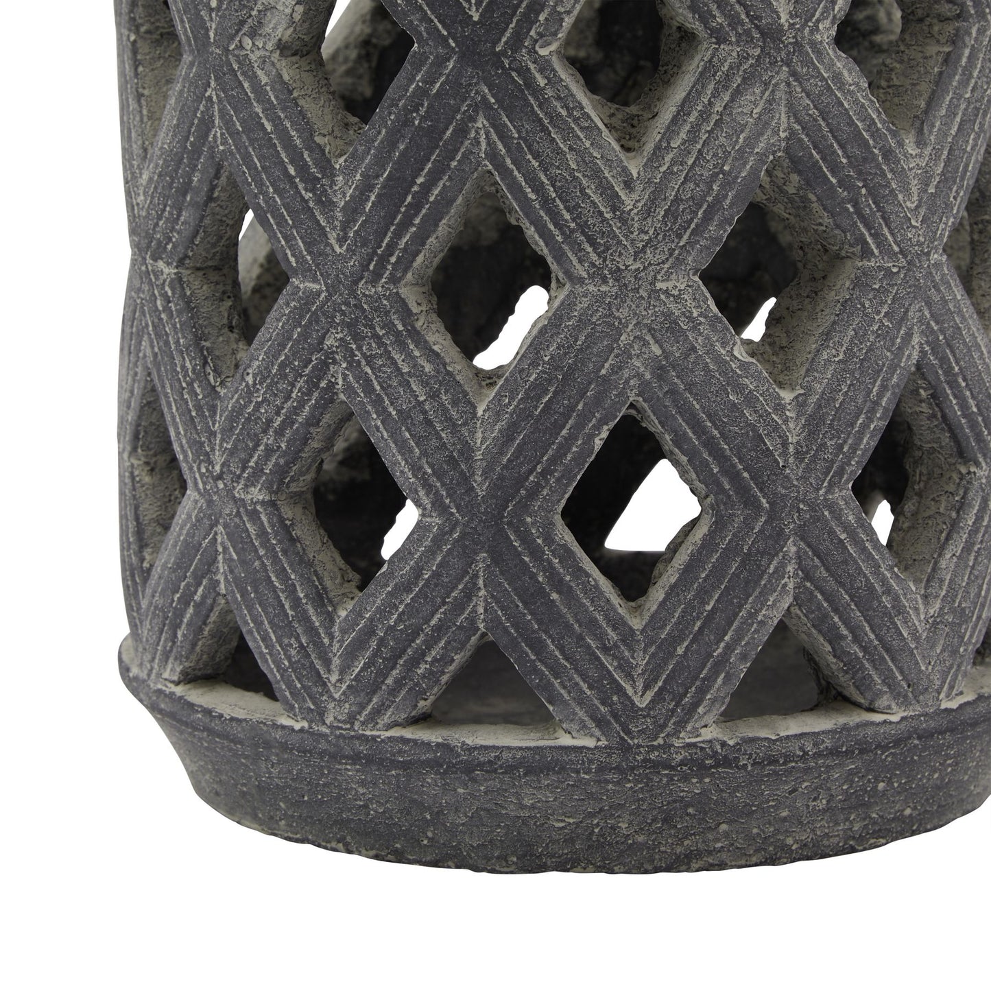 Amalfi Grey Large Lattice Lantern - Candle Holders from the Quanta Home collection.