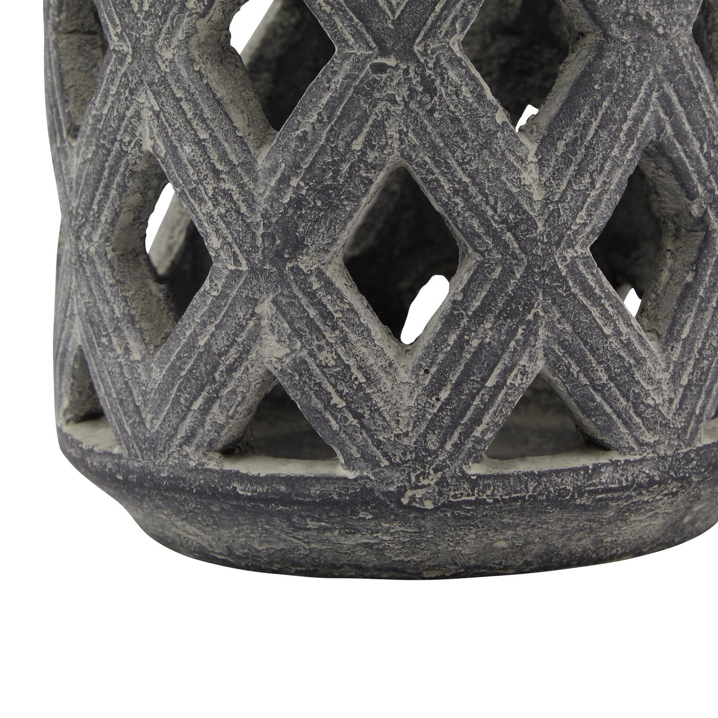 Amalfi Grey Lattice Lantern - Candle Holders from the Quanta Home collection.