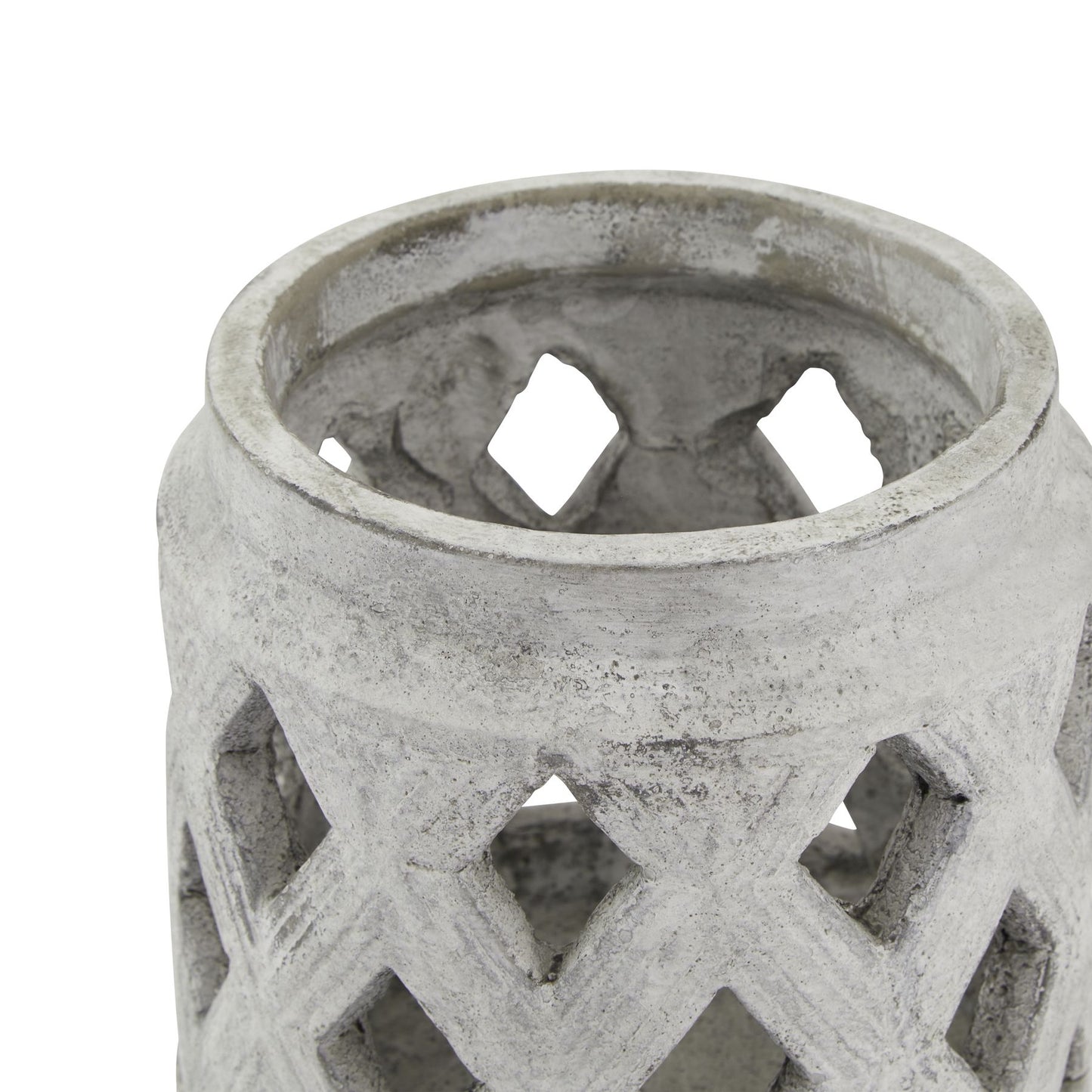 Athena Stone Lattice Lantern - Candle Holders from the Quanta Home collection.