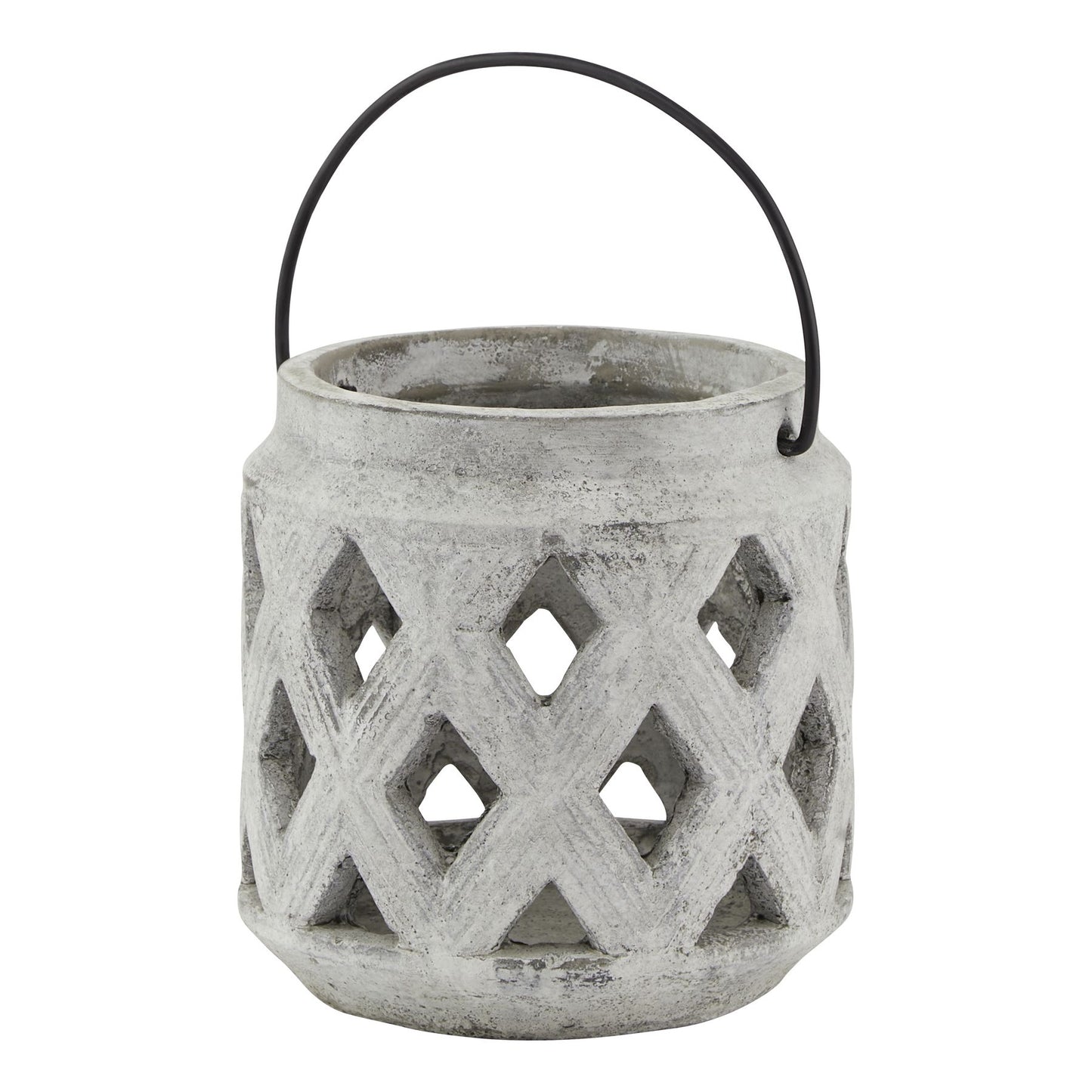 Athena Stone Lattice Lantern - Candle Holders from the Quanta Home collection.