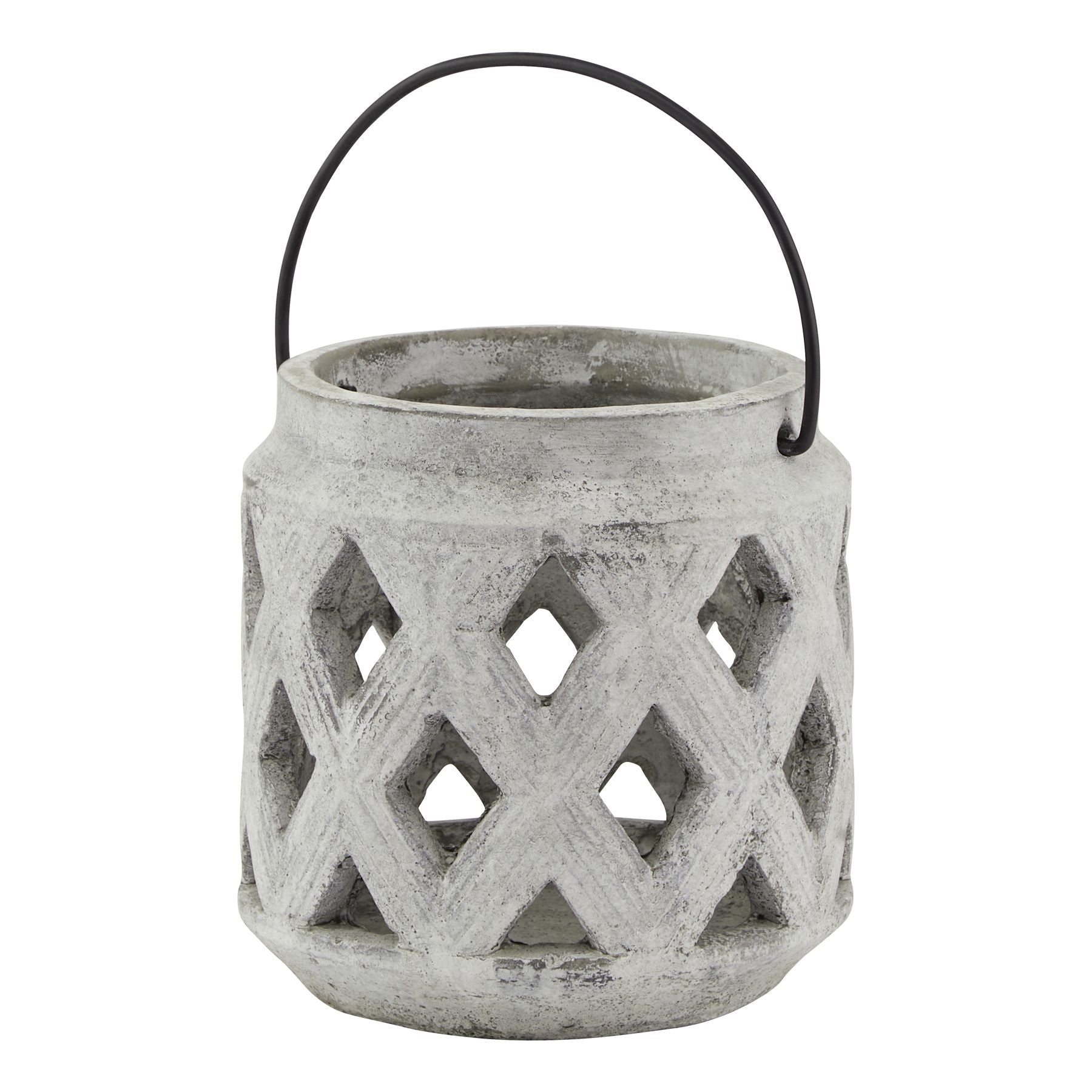 Athena Stone Lattice Lantern - Candle Holders from the Quanta Home collection.