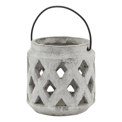 Athena Stone Lattice Lantern - Candle Holders from the Quanta Home collection.
