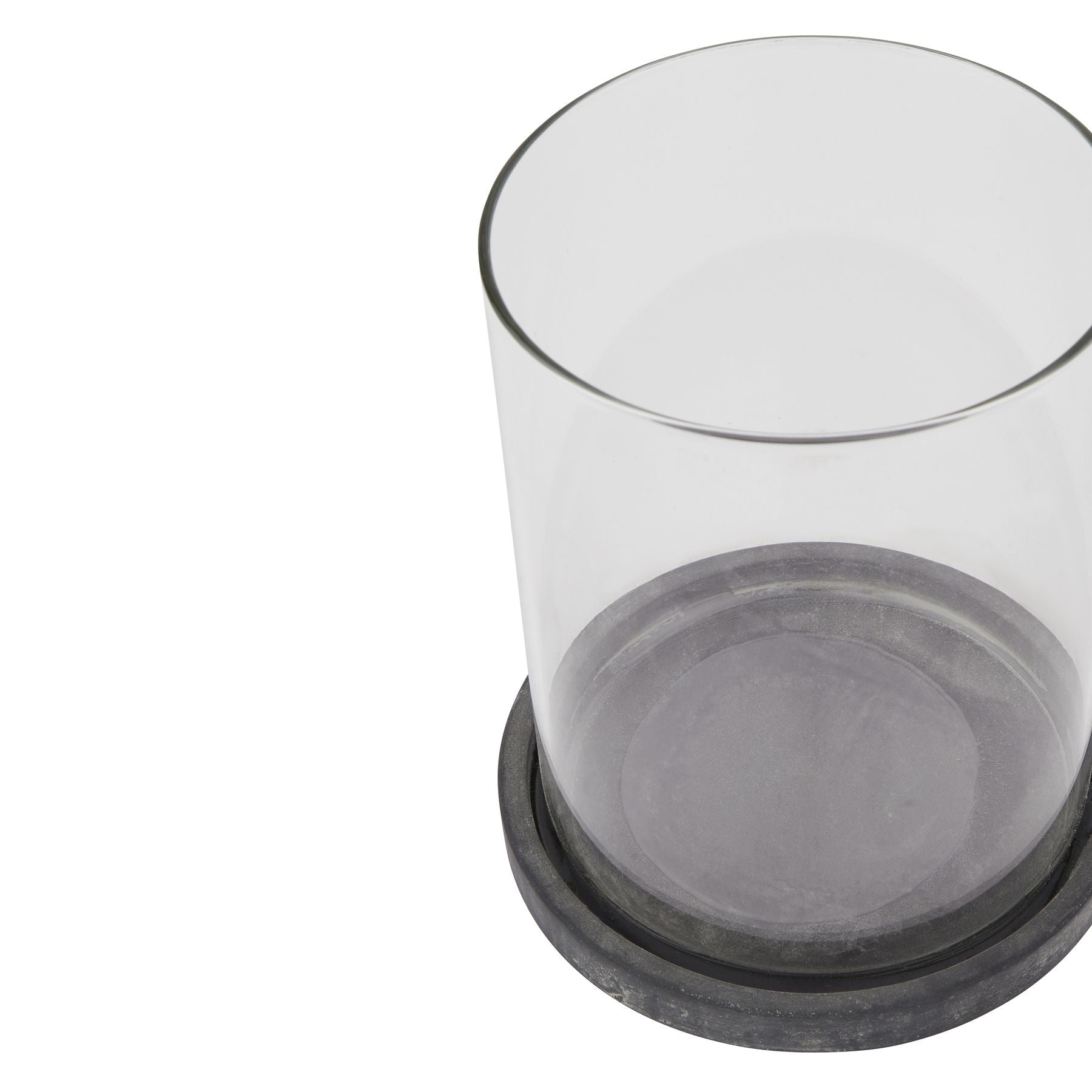 Amalfi Grey Large Hurricane Lantern - Candle Holders from the Quanta Home collection.