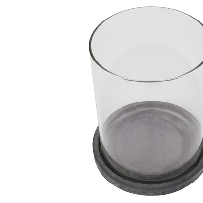 Amalfi Grey Large Hurricane Lantern - Candle Holders from the Quanta Home collection.