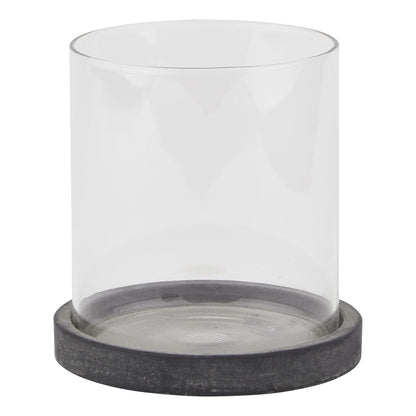 Amalfi Grey Hurricane Lantern - Candle Holders from the Quanta Home collection.