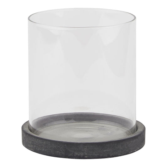 Amalfi Grey Hurricane Lantern - Candle Holders from the Quanta Home collection.