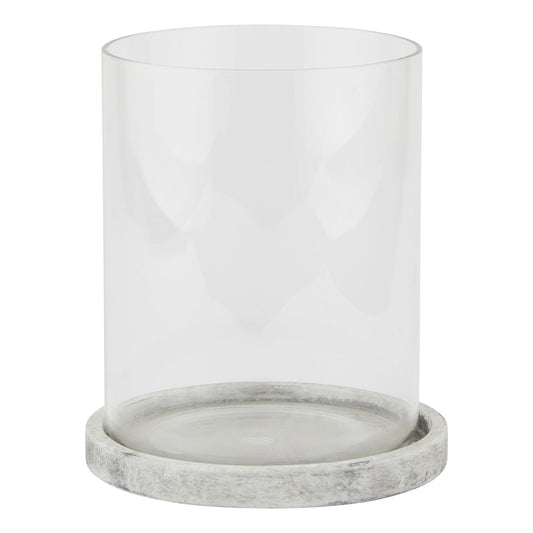 Athena Stone Large Hurricane Lantern - Candle Holders from the Quanta Home collection.