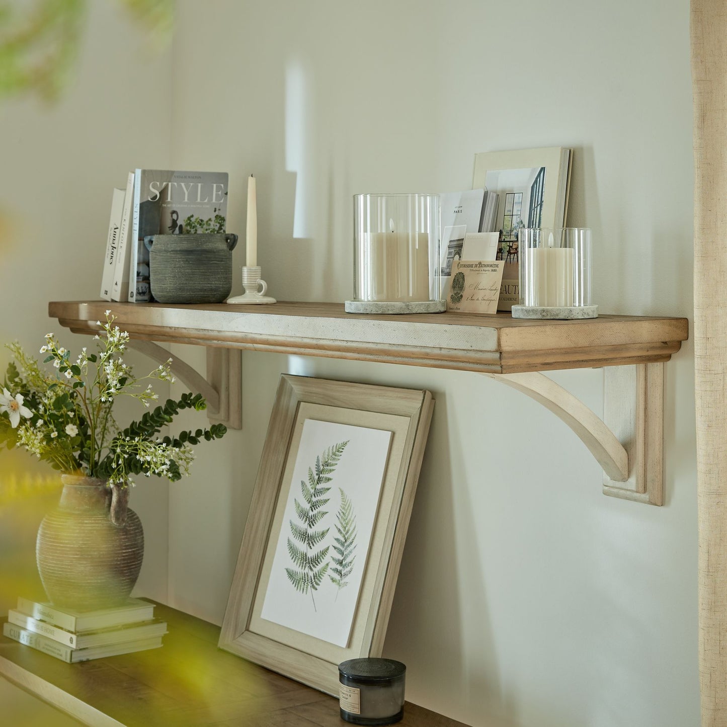 Athena Stone Hurricane Lantern - Candle Holders from the Quanta Home collection.