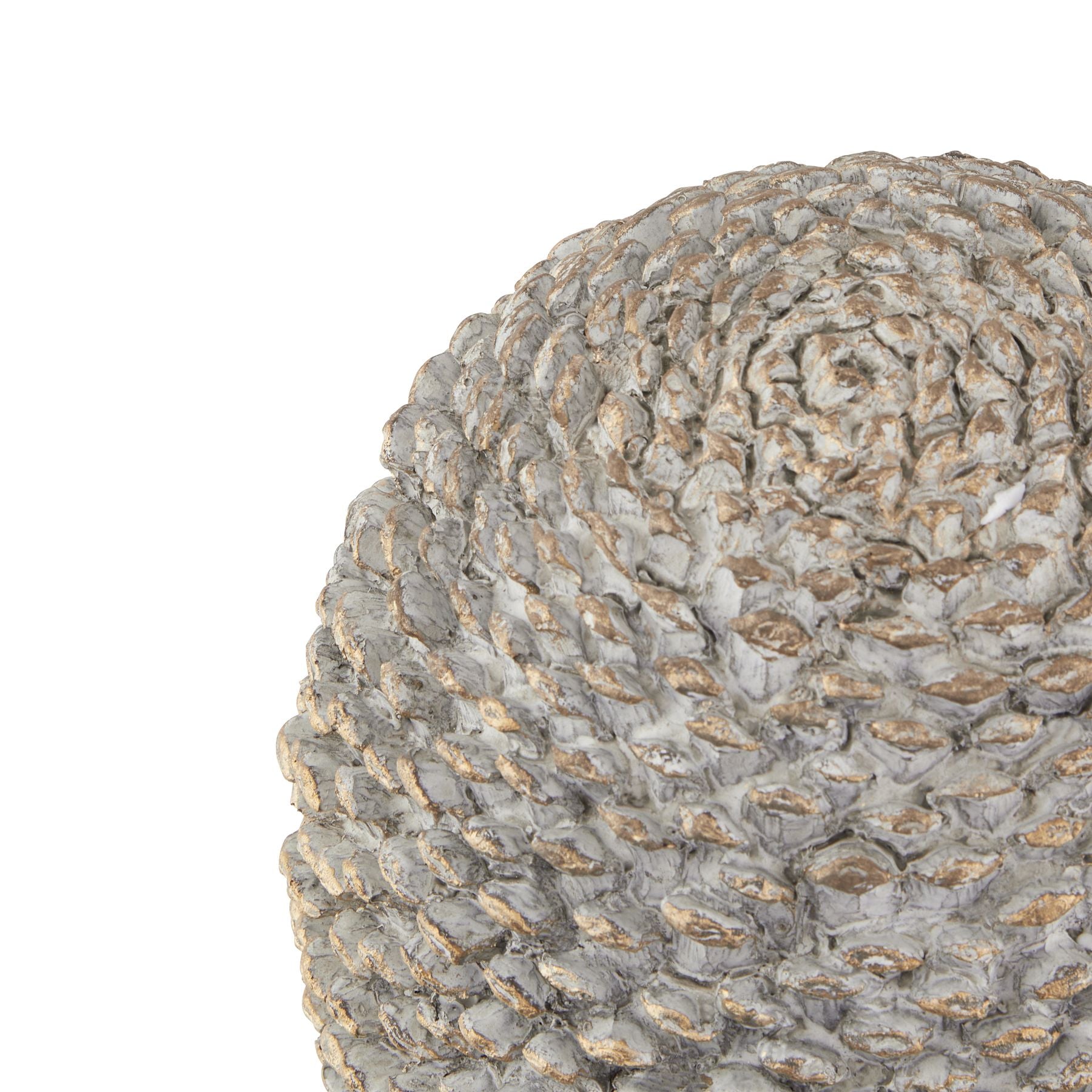 Large Stone Effect Pinecone Ornament With Gold Accents - Ornaments from the Quanta Home collection.