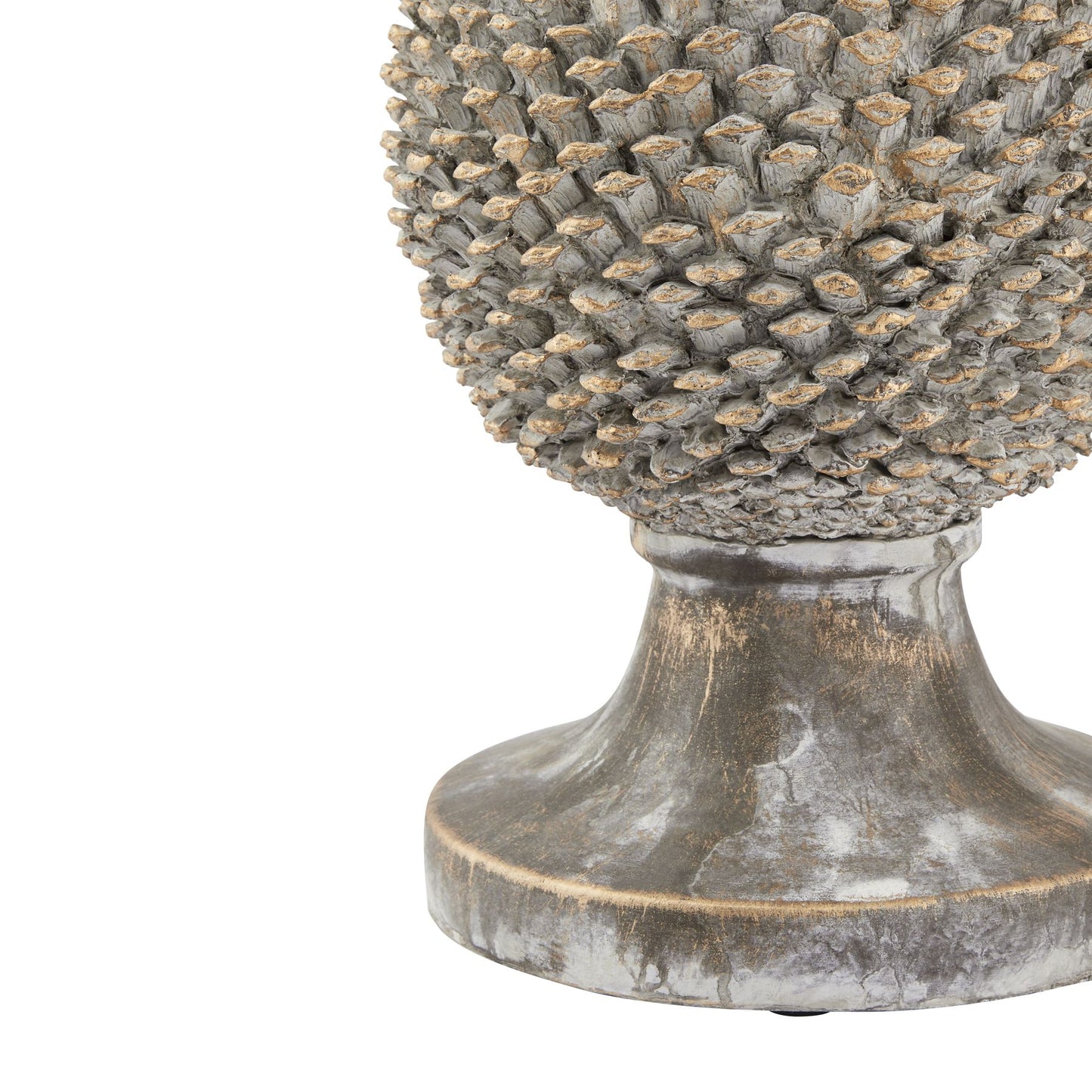 Large Stone Effect Pinecone Ornament With Gold Accents - Ornaments from the Quanta Home collection.
