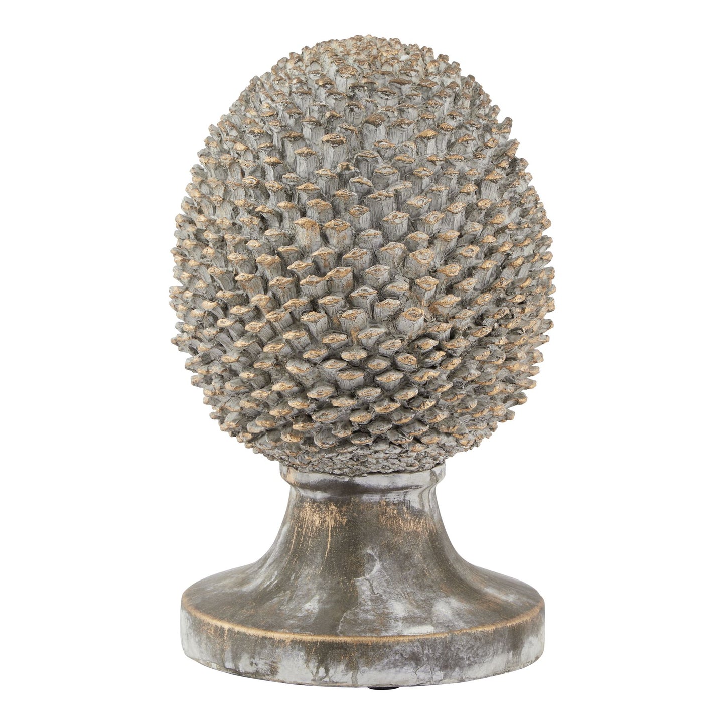 Large Stone Effect Pinecone Ornament With Gold Accents - Ornaments from the Quanta Home collection.