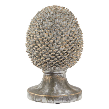 Large Stone Effect Pinecone Ornament With Gold Accents - Ornaments from the Quanta Home collection.