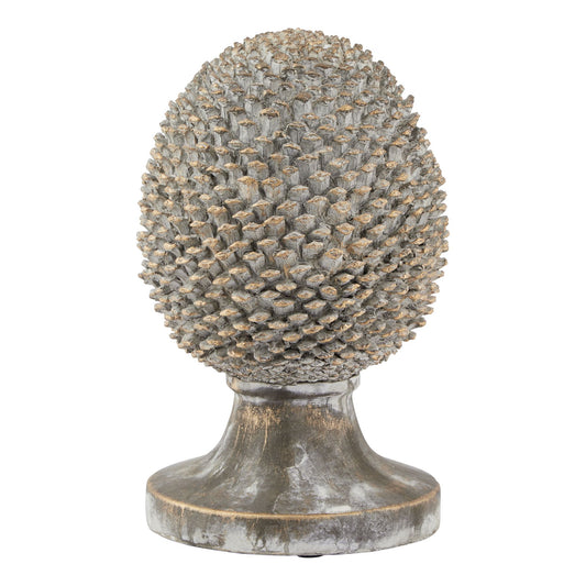 Large Stone Effect Pinecone Ornament With Gold Accents - Ornaments from the Quanta Home collection.
