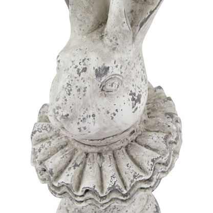 Stone Effect Ruffle Hare Ornament - Ornaments from the Quanta Home collection.