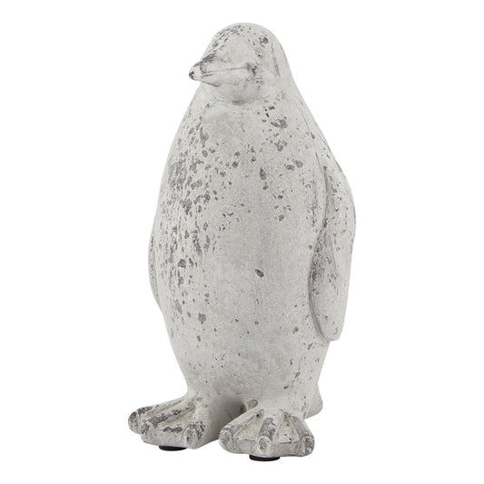 Small Grey Stone Effect Penguin Statue - Christmas Room Decorations from the Quanta Home collection.