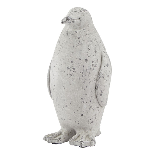 Medium Grey Stone Effect Penguin Statue - Christmas Room Decorations from the Quanta Home collection.