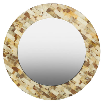 Nacre Round Cream Mother of Pearl Wall Mirror