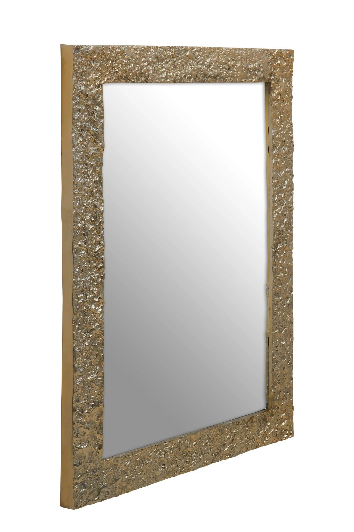 Aureon Textured Gold Finish Rectangular Wall Mirror
