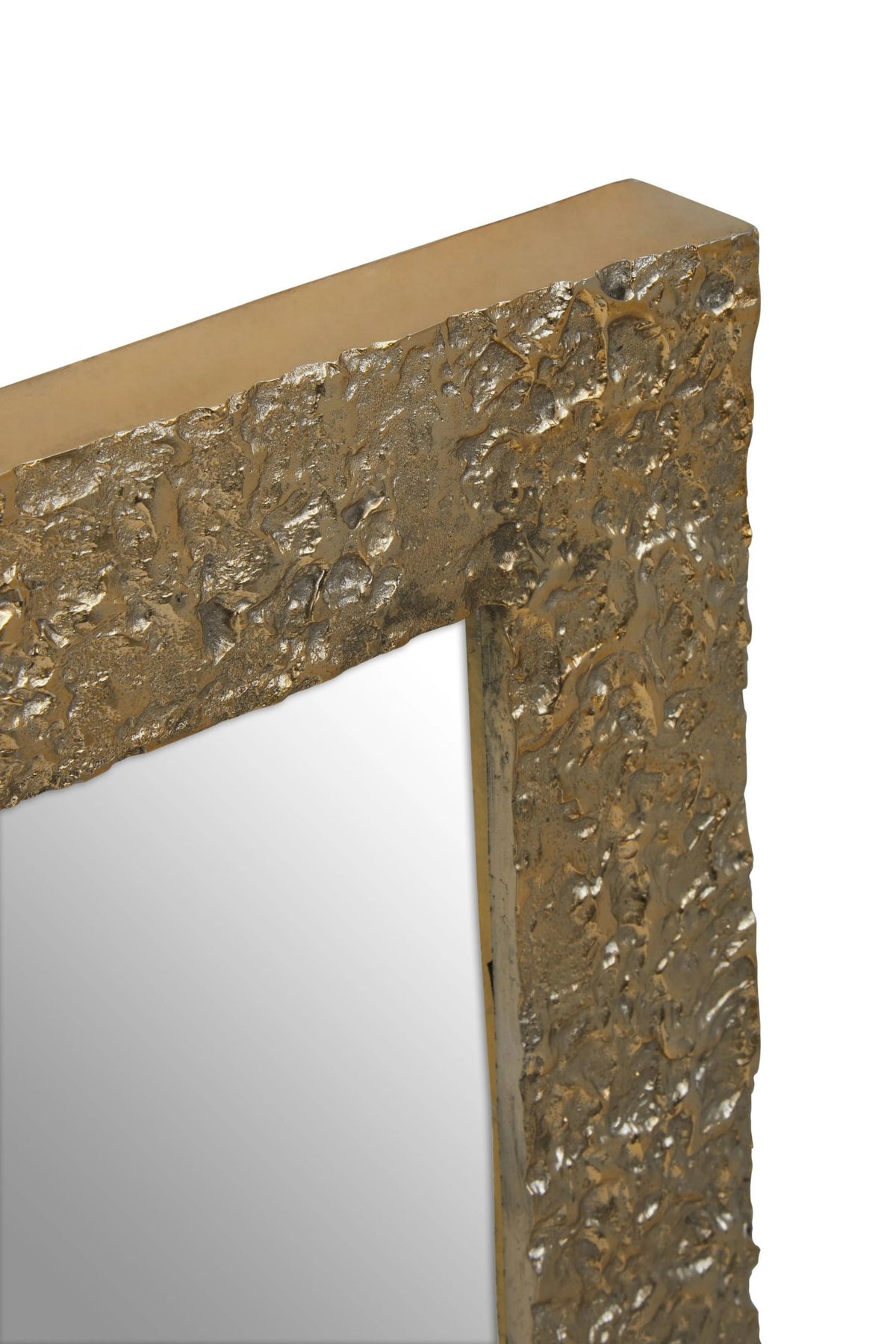 Aureon Textured Gold Finish Rectangular Wall Mirror
