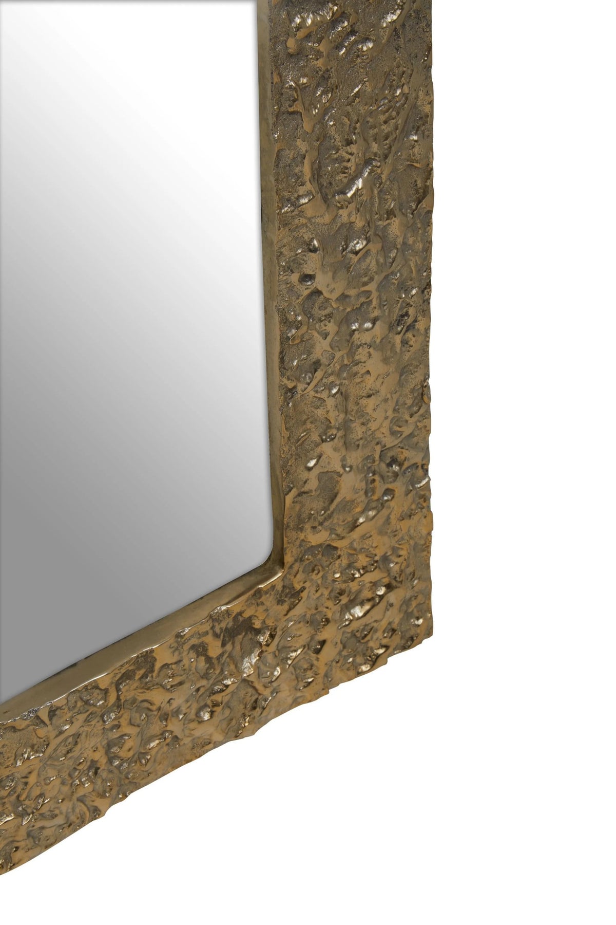 Aureon Textured Gold Finish Rectangular Wall Mirror