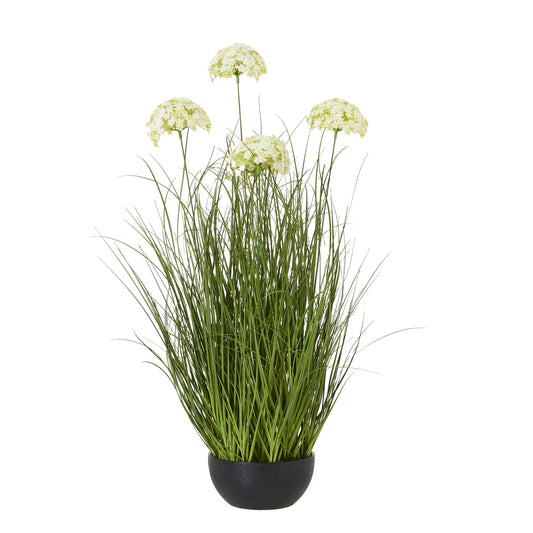 Large White Allium Plant In Pot - All Artificial Potted Plants from the Quanta Home collection.