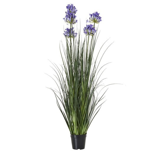 Large Blue Agapanthus Plant In Pot - All Artificial Potted Plants from the Quanta Home collection.