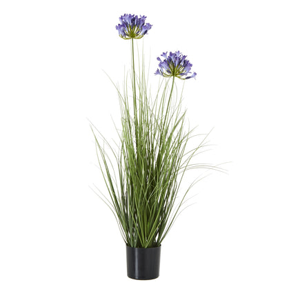 Blue Agapanthus Plant In Pot - All Artificial Potted Plants from the Quanta Home collection.