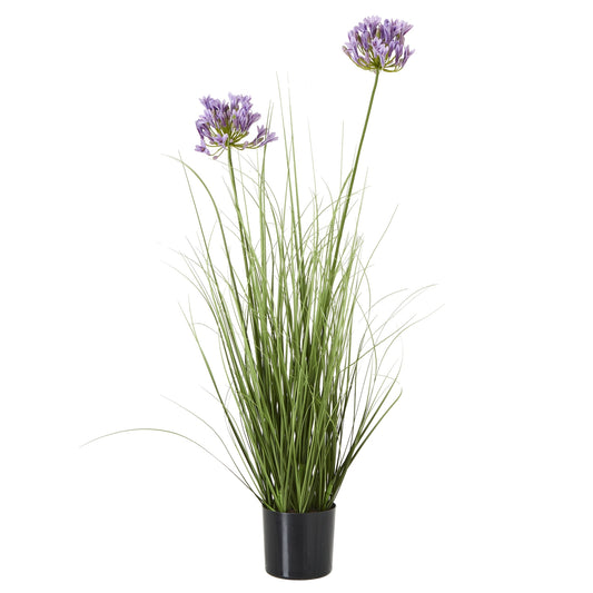 Purple Agapanthus Plant In Pot - All Artificial Potted Plants from the Quanta Home collection.