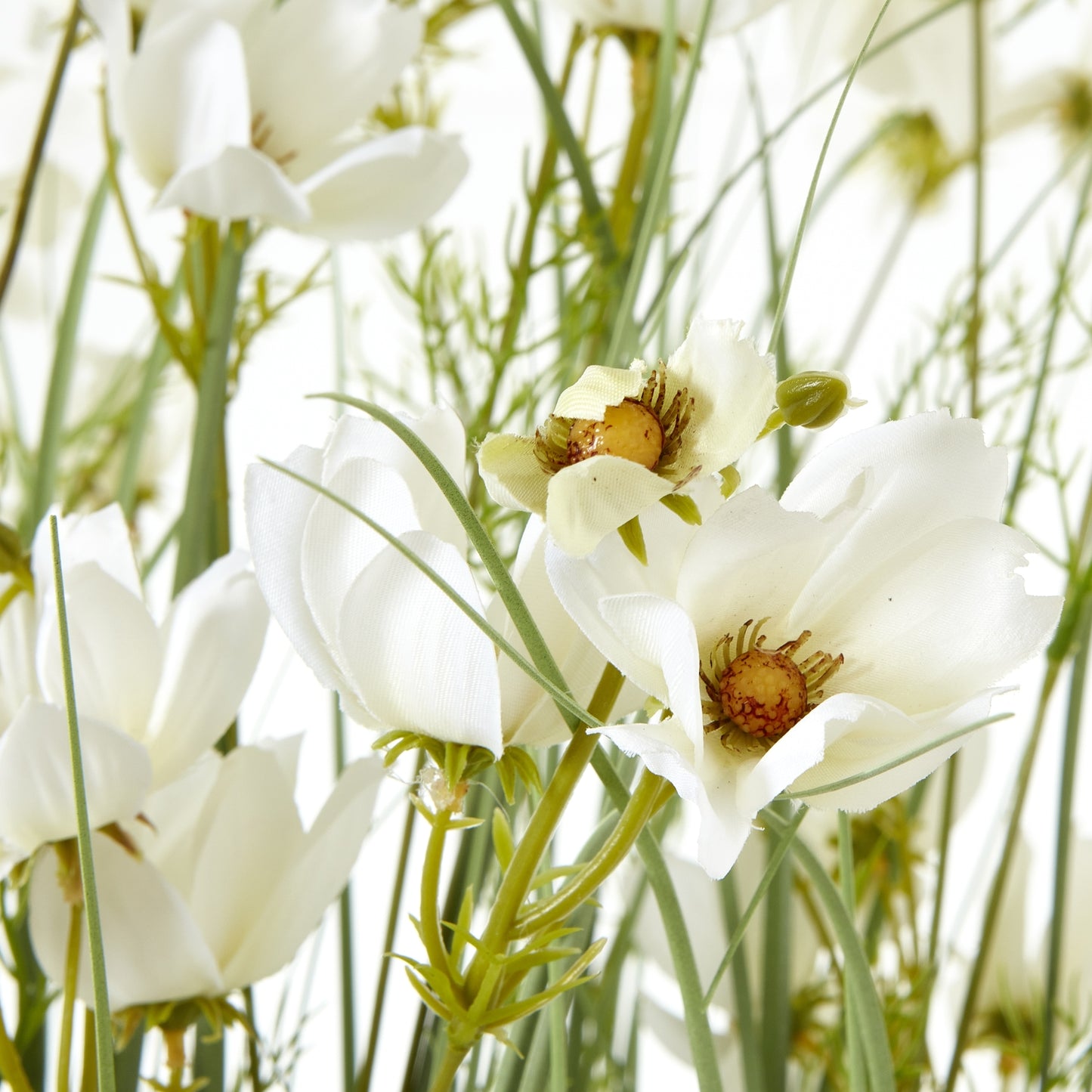 Large White Meadow Plant In Pot - All Artificial Potted Plants from the Quanta Home collection.