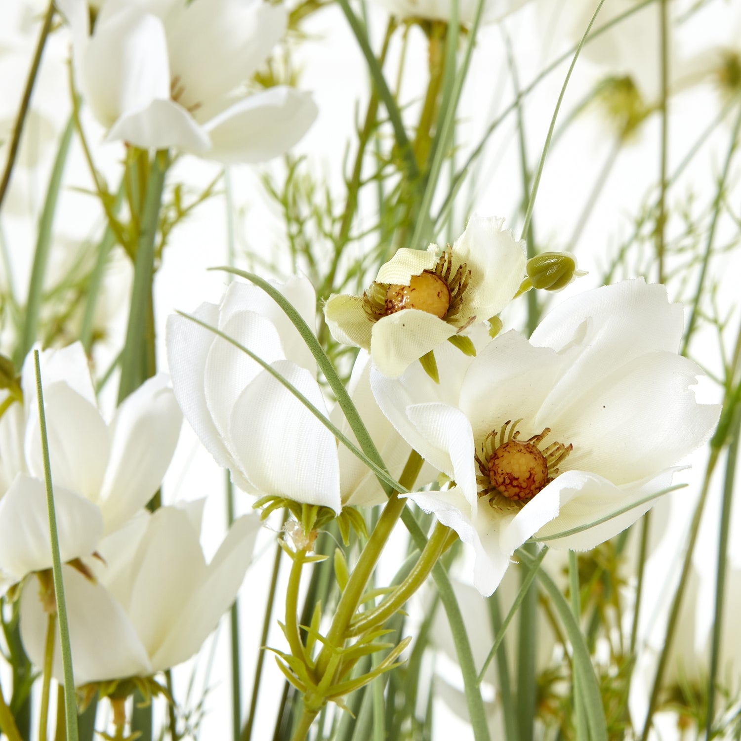 Large White Meadow Plant In Pot - All Artificial Potted Plants from the Quanta Home collection.