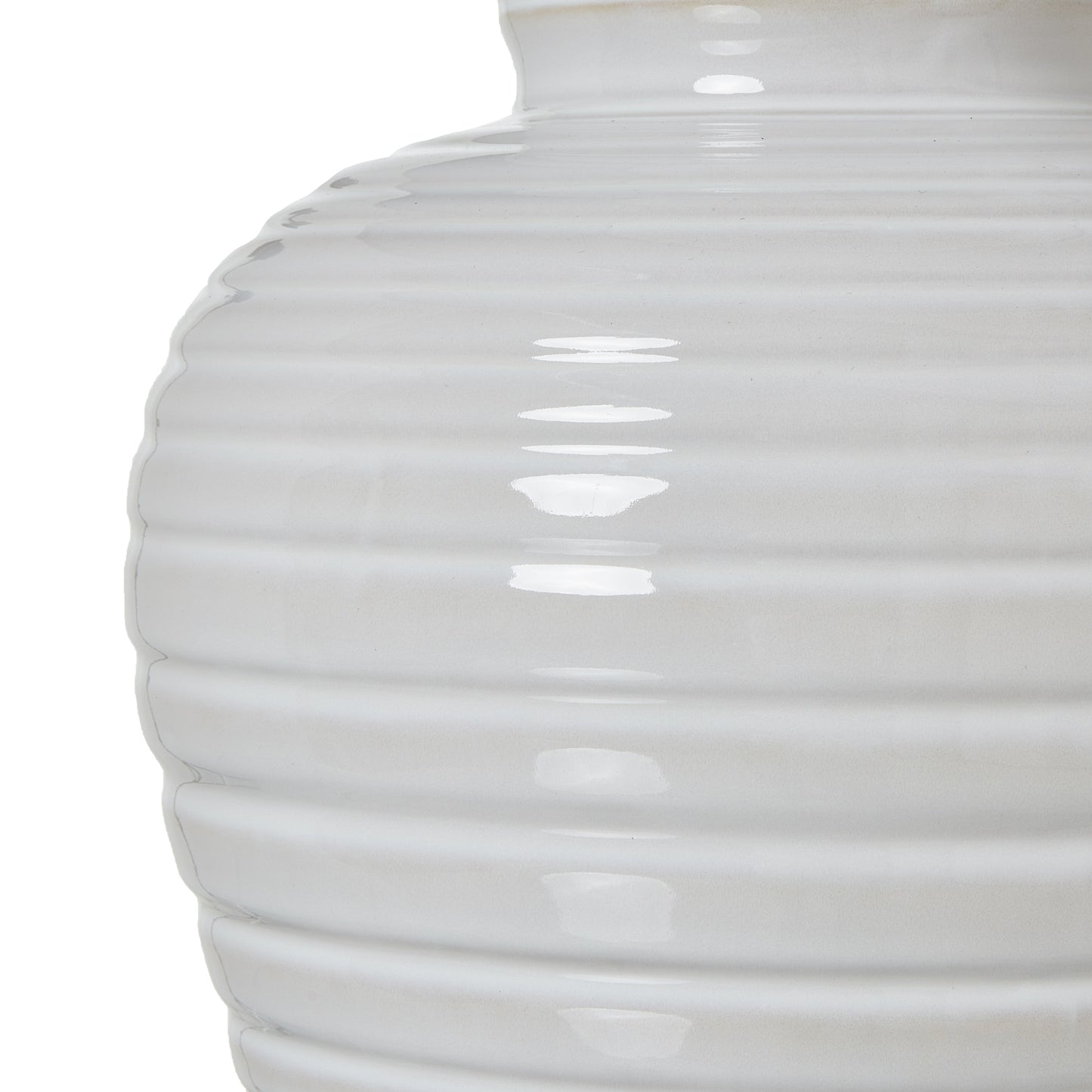 White Ceramic Pot Lamp With Linen Shade - Lighting from the Quanta Home collection.