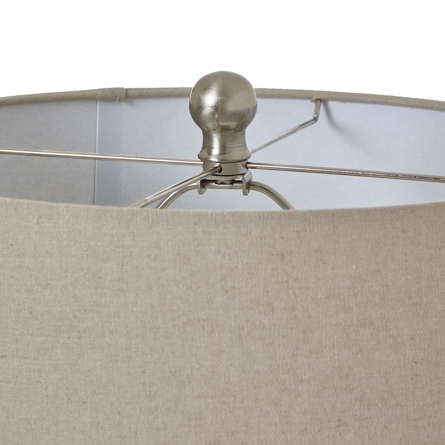 White Beaded Ceramic Lamp With Linen Shade - Lighting from the Quanta Home collection.