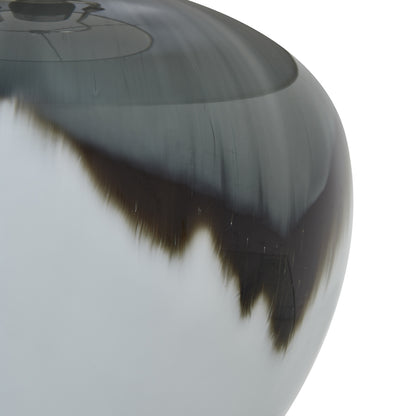 Grey Glass Table Lamp With Linen Shade - Lighting from the Quanta Home collection.