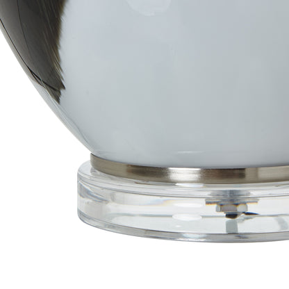 Grey Glass Table Lamp With Linen Shade - Lighting from the Quanta Home collection.