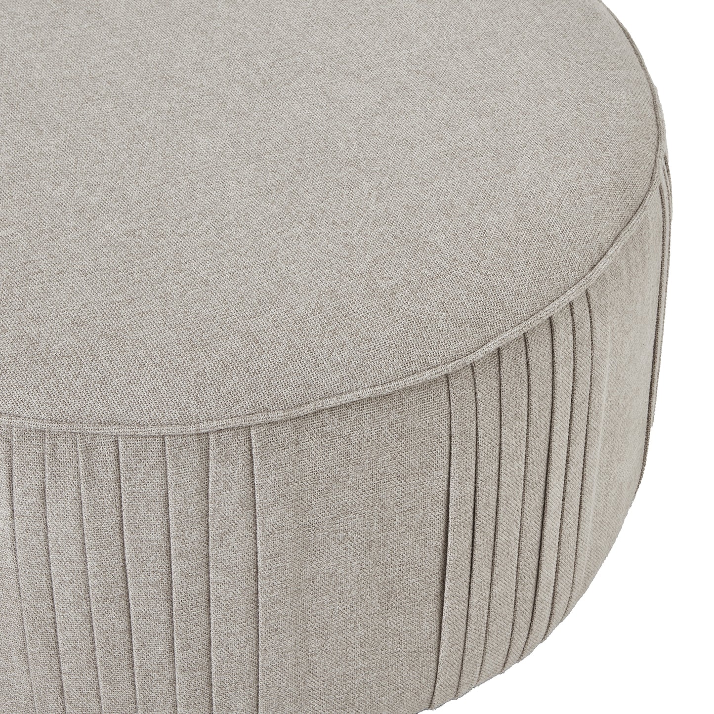 Lily Swivel Ottoman In Oatmeal Twill - Occasional Chairs from the Quanta Home collection.